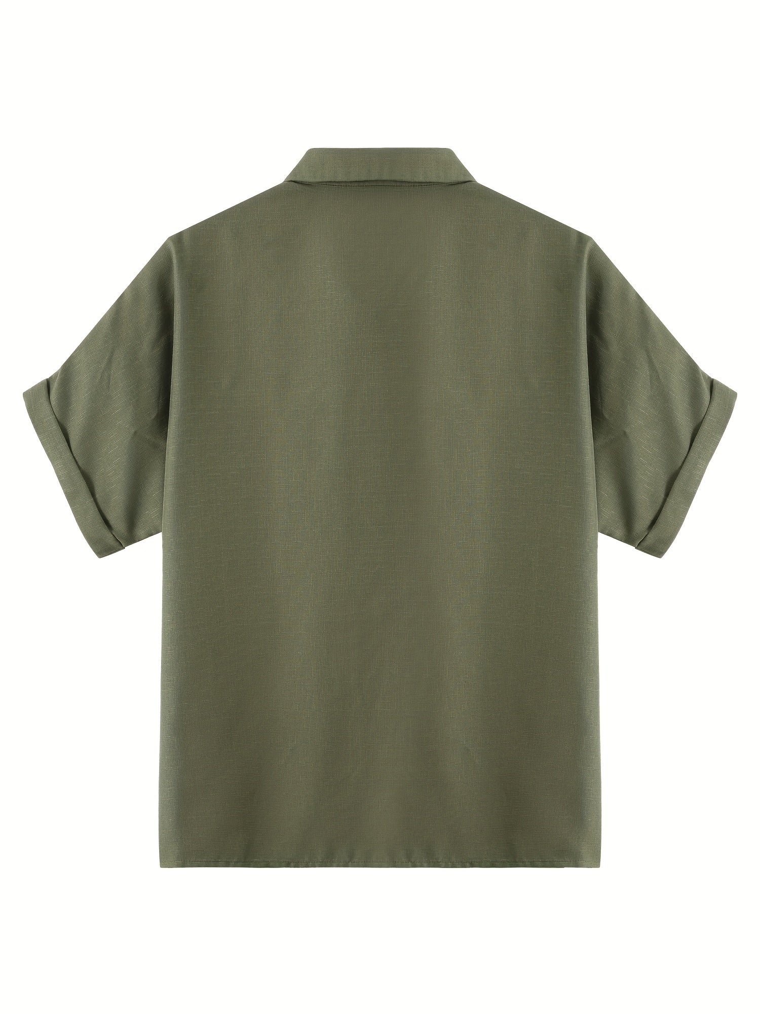 Solid Button Up Short Sleeve Blouse