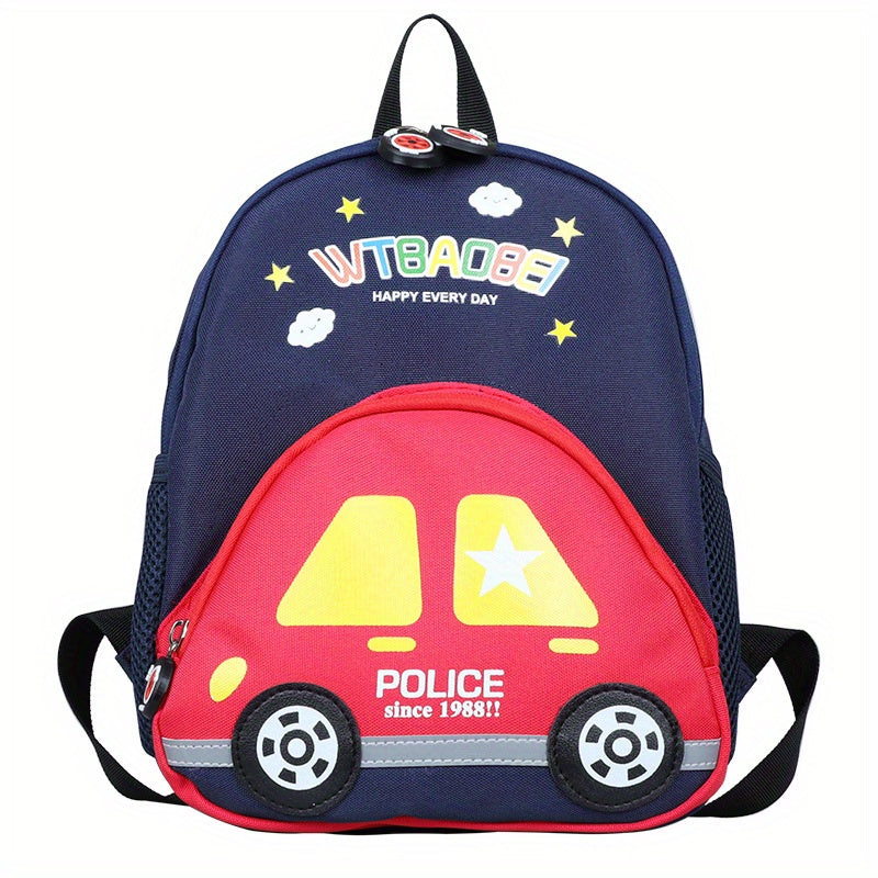 Car Pattern Kids Backpack for Kindergarten Boys and Girls