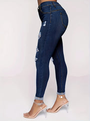 Ripped High Rise Skinny Jeans
