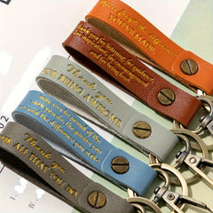 5pcs Retro PU Leather Keychain for Car Keys Backpacks Wallets