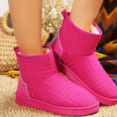 Women's Solid Snow Boots Comfortable Chunky Short Boots