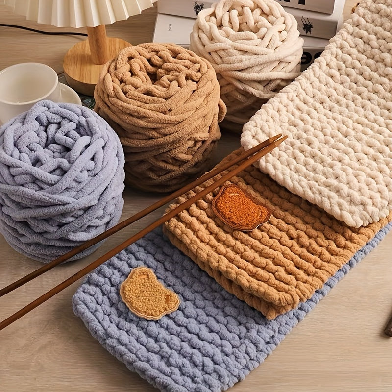 Soft Polyester Blended Crochet Yarn for DIY Scarves and Hats