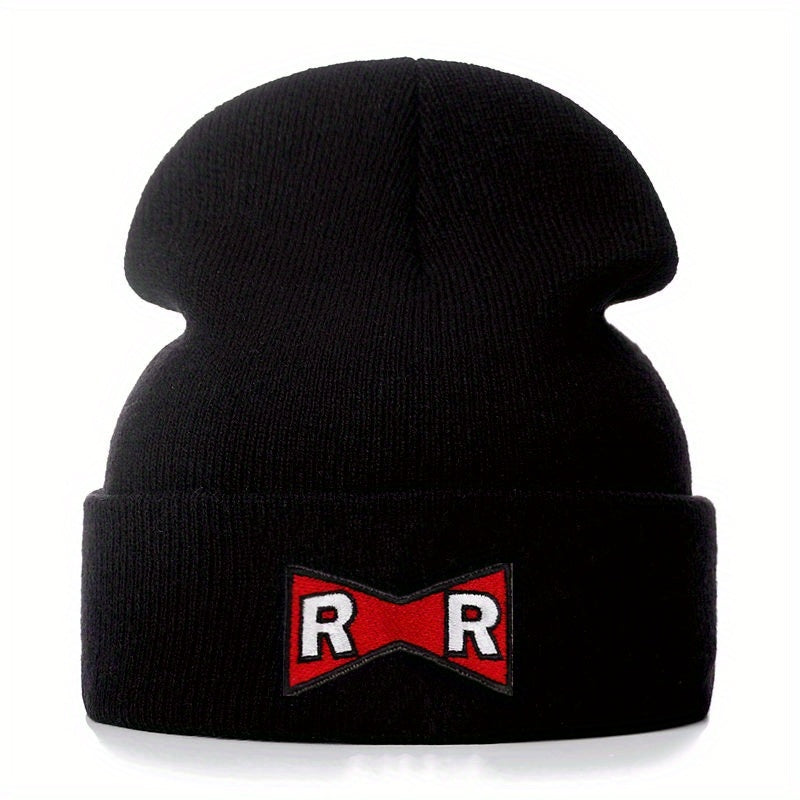Sport Knit Beanie Hat Cartoon Anime Letter R Embroidery Winter Ski Cold Hat