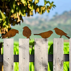4pcs Garden Bird Silhouette Metal Craft Outdoor Yard Decoration