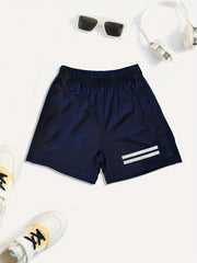 Boys Stripe Print Quick Drying Shorts for Summer