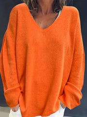 V Neck Oversized Split Sweater