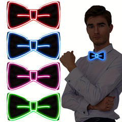 4pcs Light Up Bow Tie For Men LED Neon Glow Dark Accessories Funny Novelty