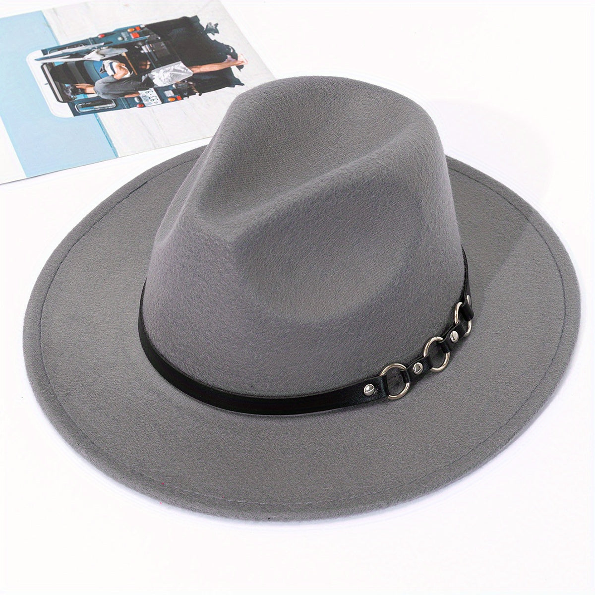 British Style Woolen Jazz Hat Big Brim Top Hat