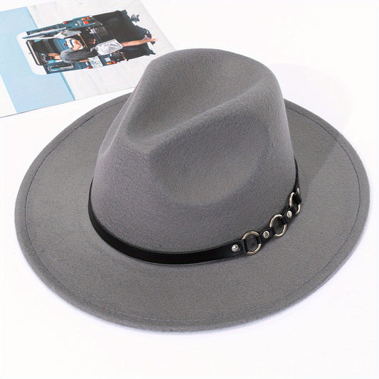 British Style Woolen Jazz Hat Big Brim Top Hat