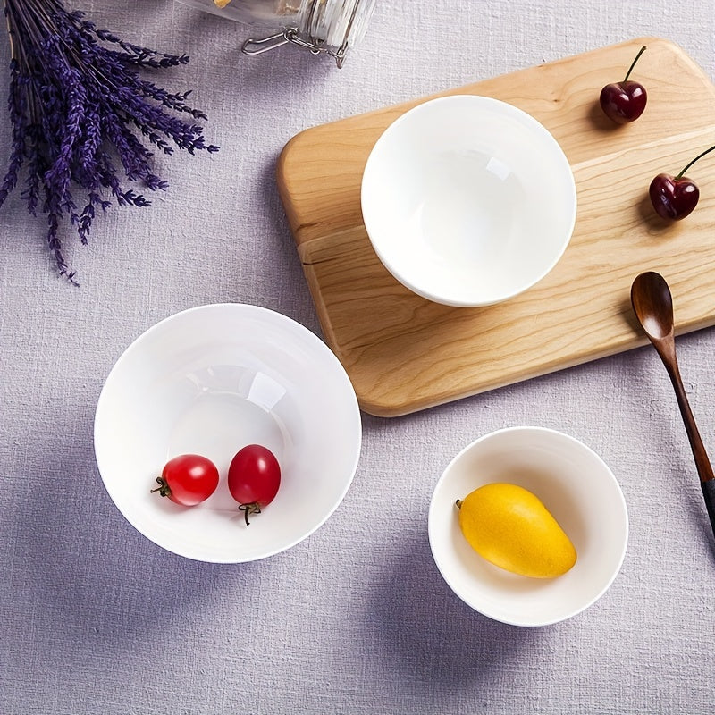 4pcs 11.43cm Ceramic Straight Mouth Bowl Set for Ramen Salad Yogurt Rice