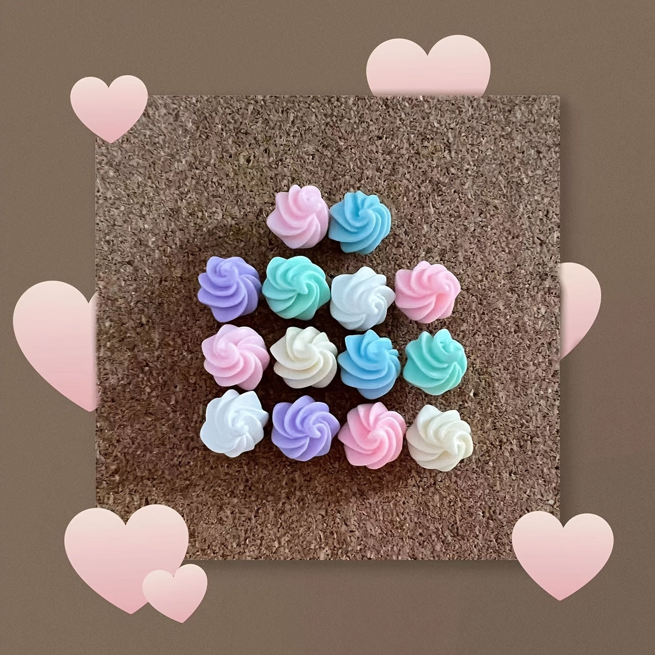 14pcs Simulation Ice Cream Protein Sugar Thumbtack for Office and School