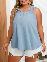 Lace V Neck Tunic Tank Top