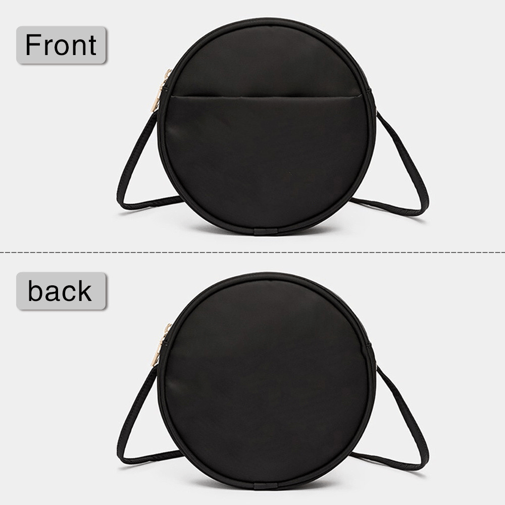 Floral Letter Series Round Nylon Crossbody Bag with Yellow Flower