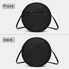 Floral Letter Series Round Nylon Crossbody Bag with Yellow Flower