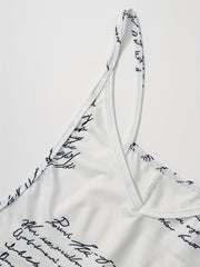 Letter Print Casual Overall Jumpsuit for Women