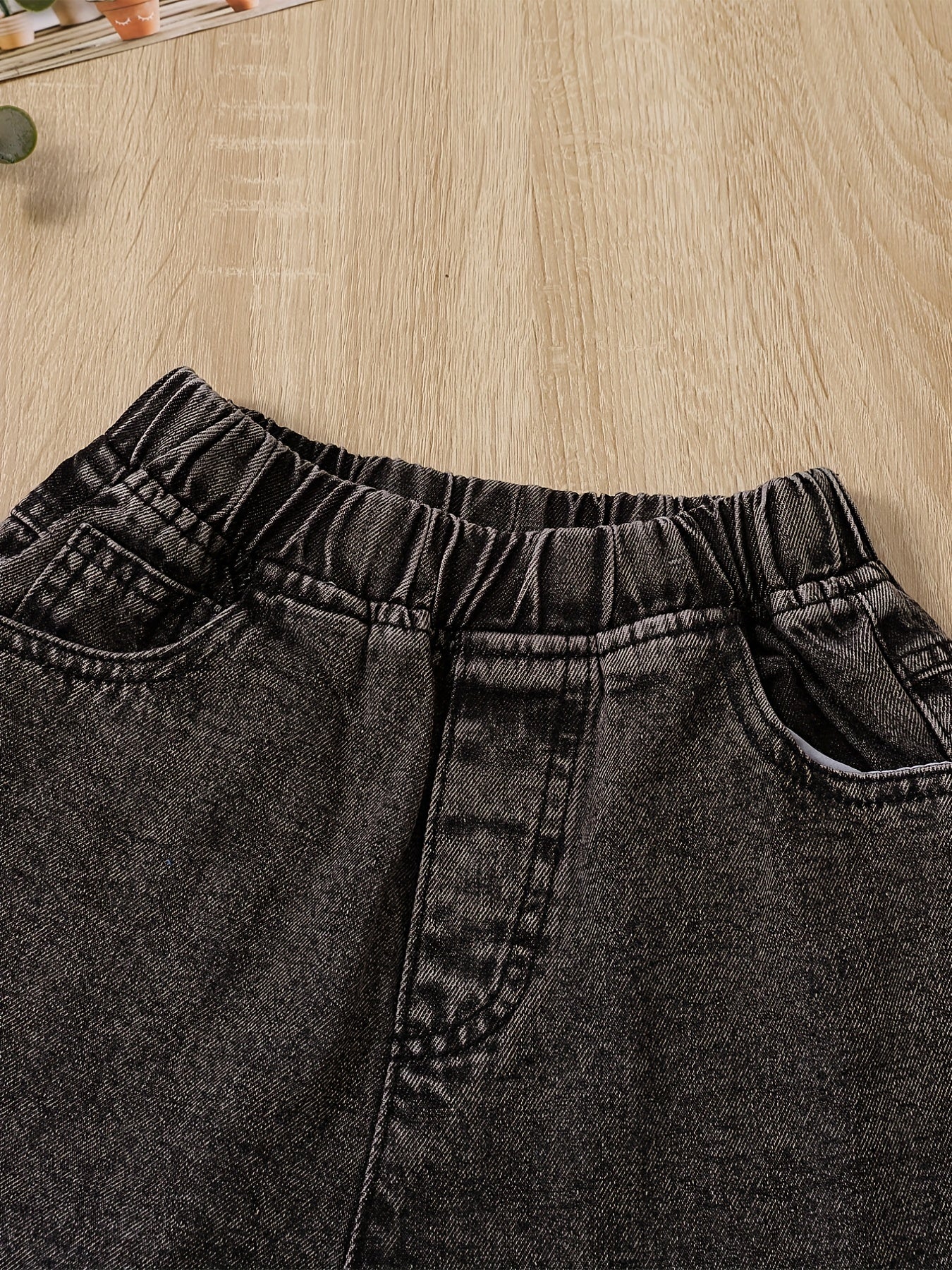 Girls Casual Washed Denim Shorts Breathable Comfortable Pants For Kids