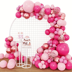164pcs Pink Latex Balloons Rose Golden Balloon Arch Set