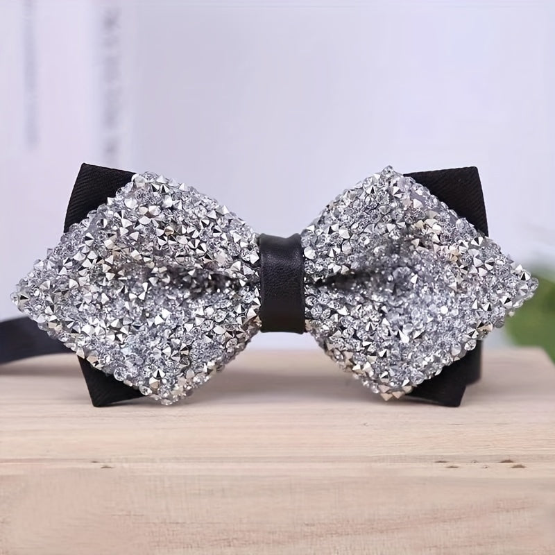 Glitter Faux Diamond Bow Tie for Men