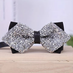 Glitter Faux Diamond Bow Tie for Men