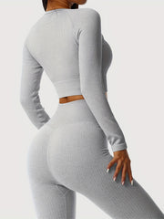 Women's Breathable Long Sleeve Workout Set