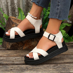 Women's Cross Strap Platform Sandals Ankle Strap Sports Sandals