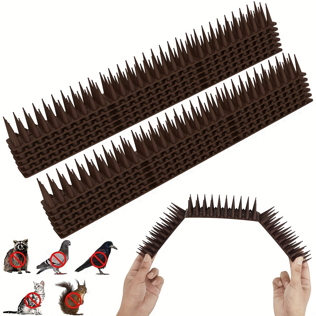12pcs Fence Wall Spikes Bird Cat Deterrent Security