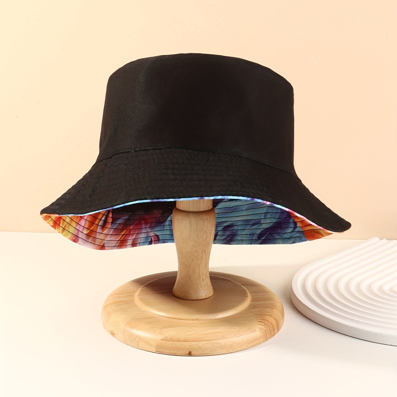 Ice Fire Dragon Bucket Hat Hip Hop Block Printed Unisex Basin Hat Reversible