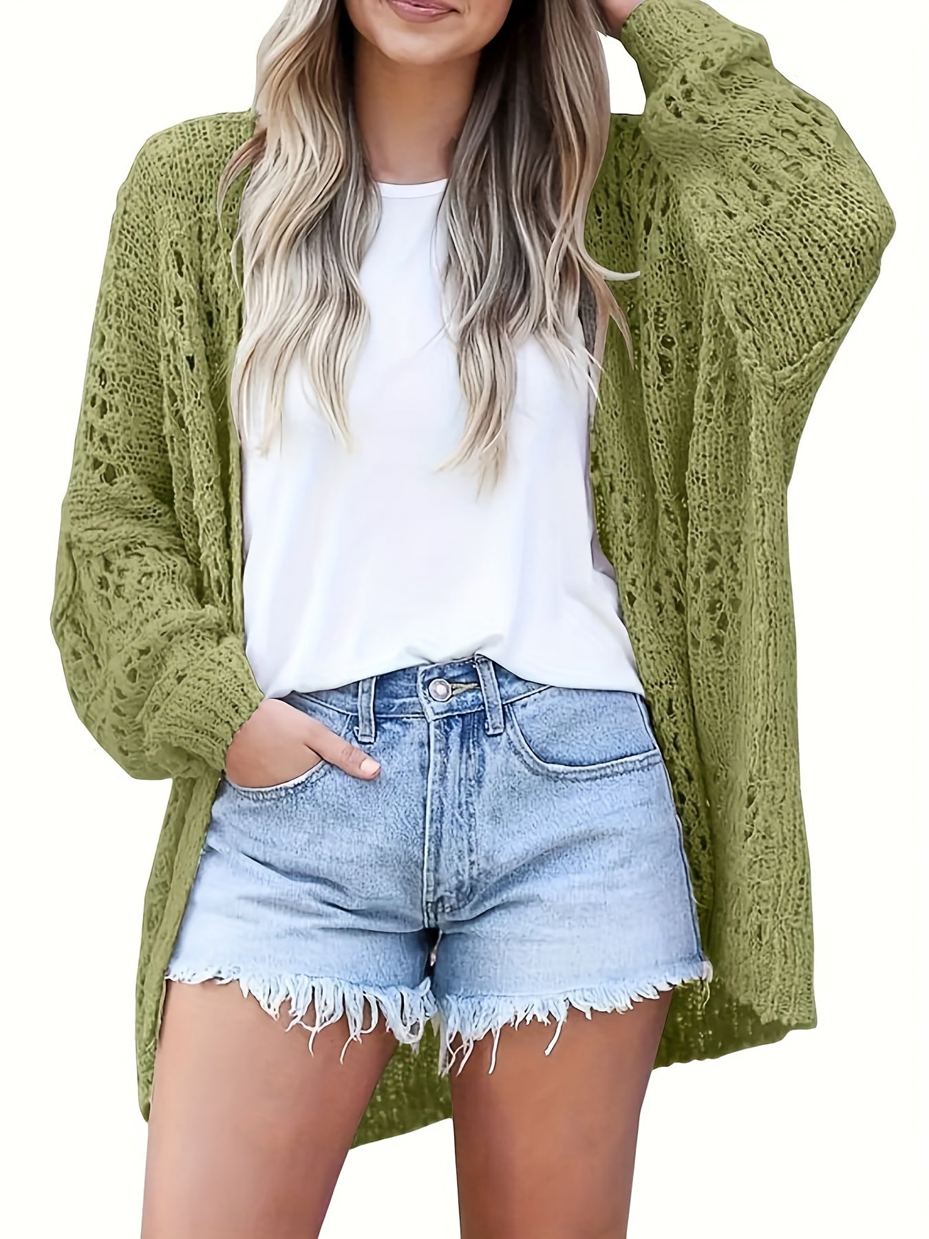 Cable Knit Open Front Cardigan