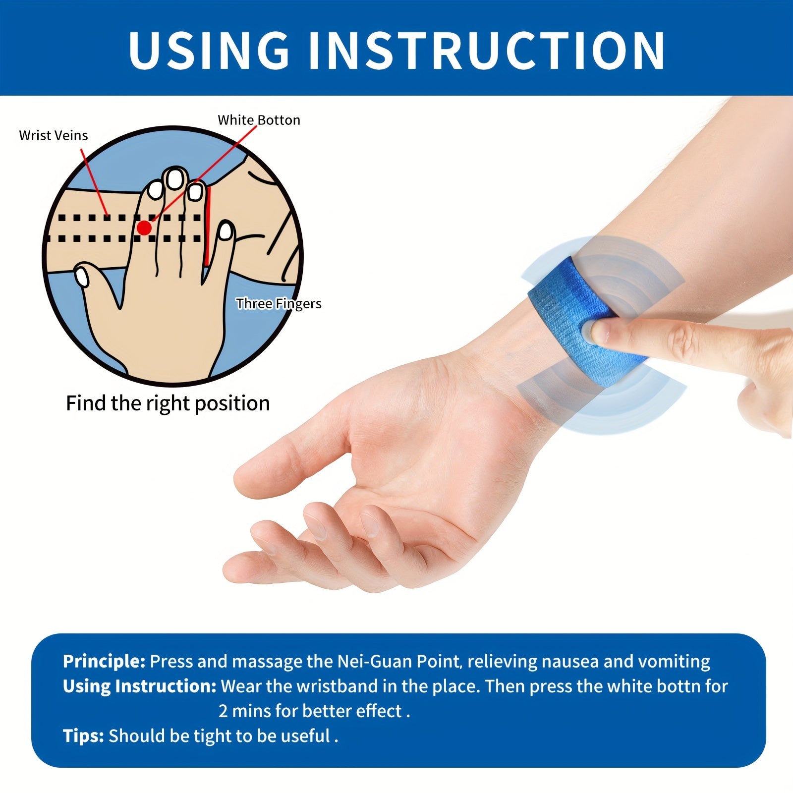 4PCS Motion Sickness Bands Acupressure Nausea Wristband