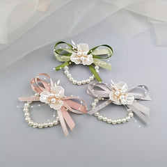 10pcs Flower Hair Piece Pearl Rhinestone Bridal Wedding Accessory
