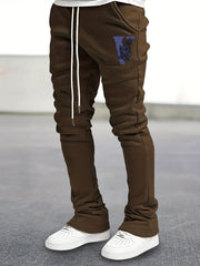 Eagle Pattern Stretch Hip Hop Joggers Men's Casual Flared Trousers