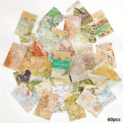 Vintage Newspaper Memo Pad for Scrapbooking and Diary Albums - Pack of 60