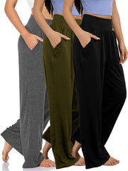 Solid Loose Wide Leg Sports Pants Women's Activewear