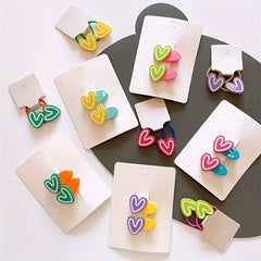 2pcs Love Shaped Hairpin Hair Rope Kids Hair Clip Hair Ties