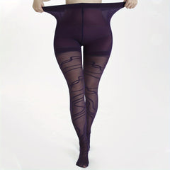 Women's Plus Jacquard 40 Denier High Rise Pantyhose