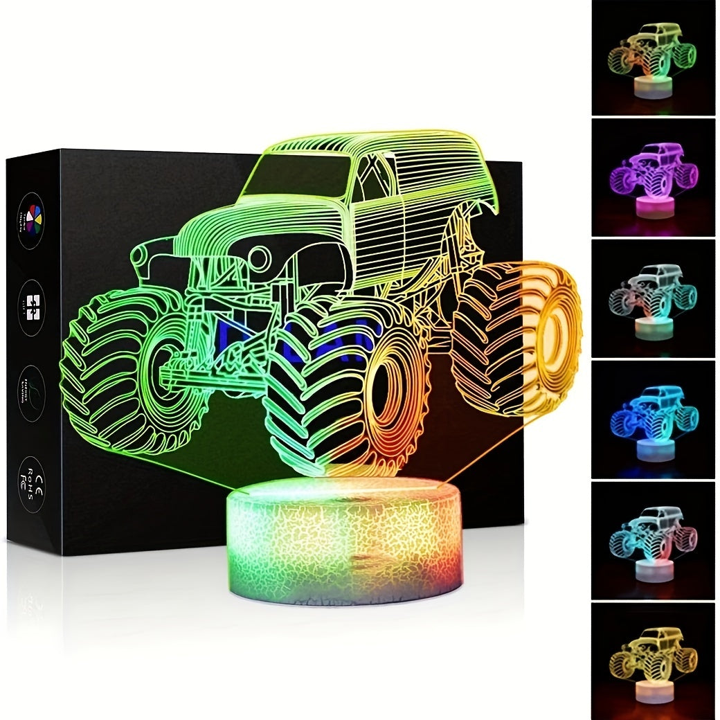 3D Car Night Light Optical Illusion Lamp - Dynamic Touch Remote Control LED