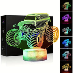 3D Car Night Light Optical Illusion Lamp - Dynamic Touch Remote Control LED