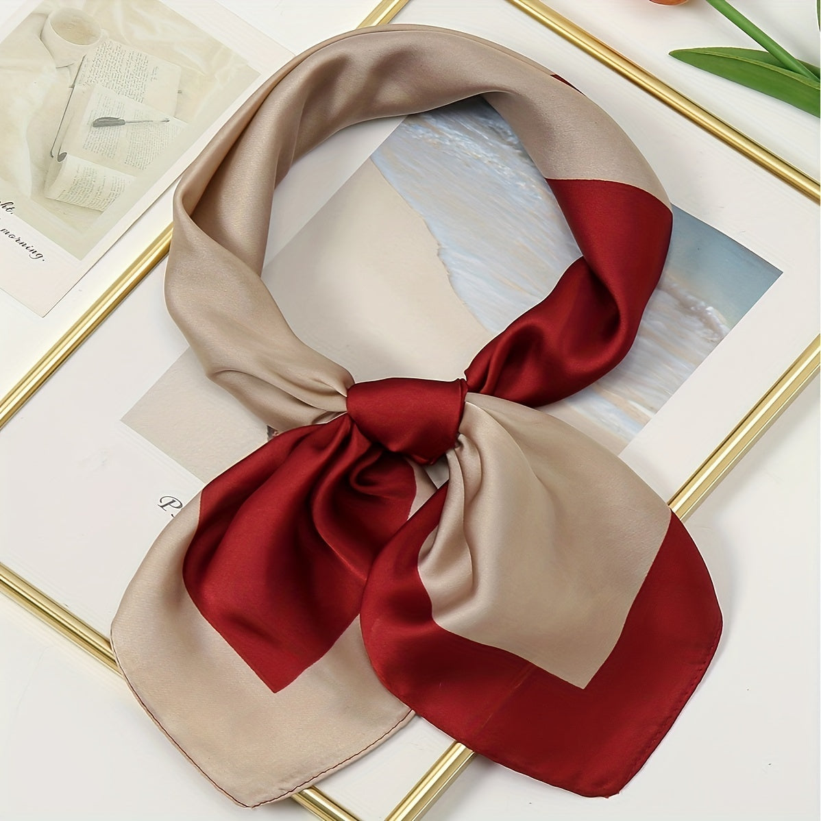 70 Sq Satin Scarf Neckerchief Bandana Headband