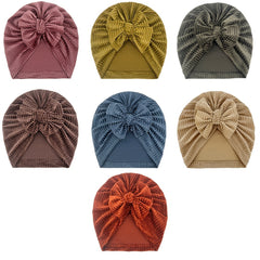 Waffle Bow Baby Hat for 0-3 Years Old