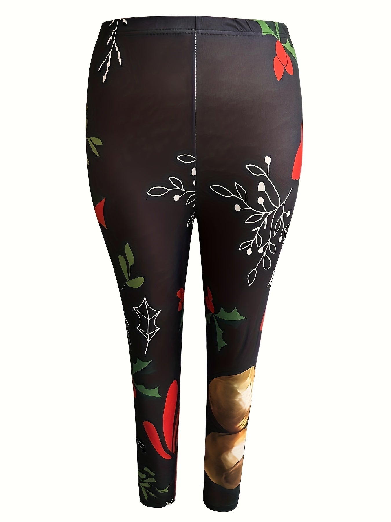 Casual Floral Print Leggings Elastic Stretch