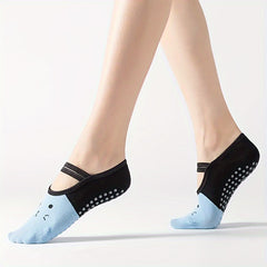 Women's Non-slip Lace Up Yoga Socks Breathable Dance Training Socks