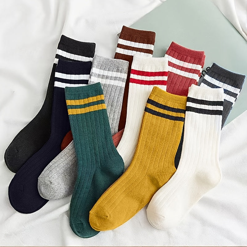 10 Pairs Outdoor Comfortable Breathable Crew Socks