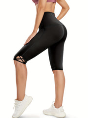High Waist Tummy Control Mesh Pocket Bermuda Shorts