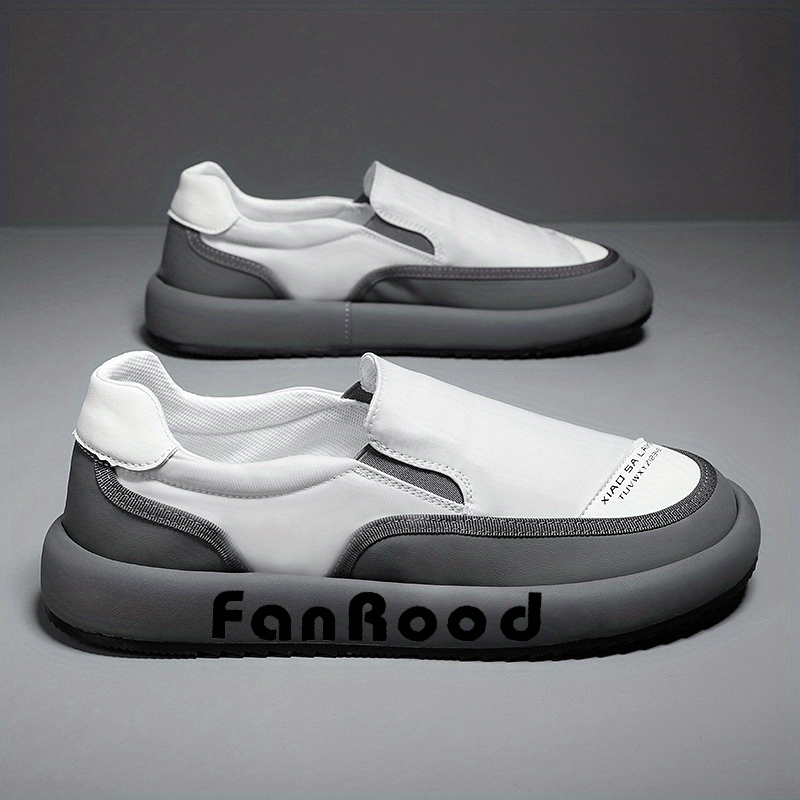 Men's Letters Print Slip On Skate Shoes Casual Walking Shoes