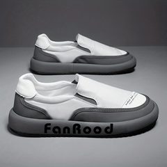 Men's Letters Print Slip On Skate Shoes Casual Walking Shoes