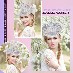 Glitter Rhinestone Bride Hat for Bachelorette Party