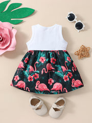 Baby Girls Flamingo Sleeveless Dress for Summer