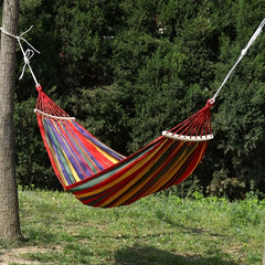 Portable Colorful Canvas Hammock for Camping and Beach Play