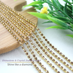 1 Yard 2 5mm Bling Crystal Rhinestone Trim Chain DIY Jewelry Crafts