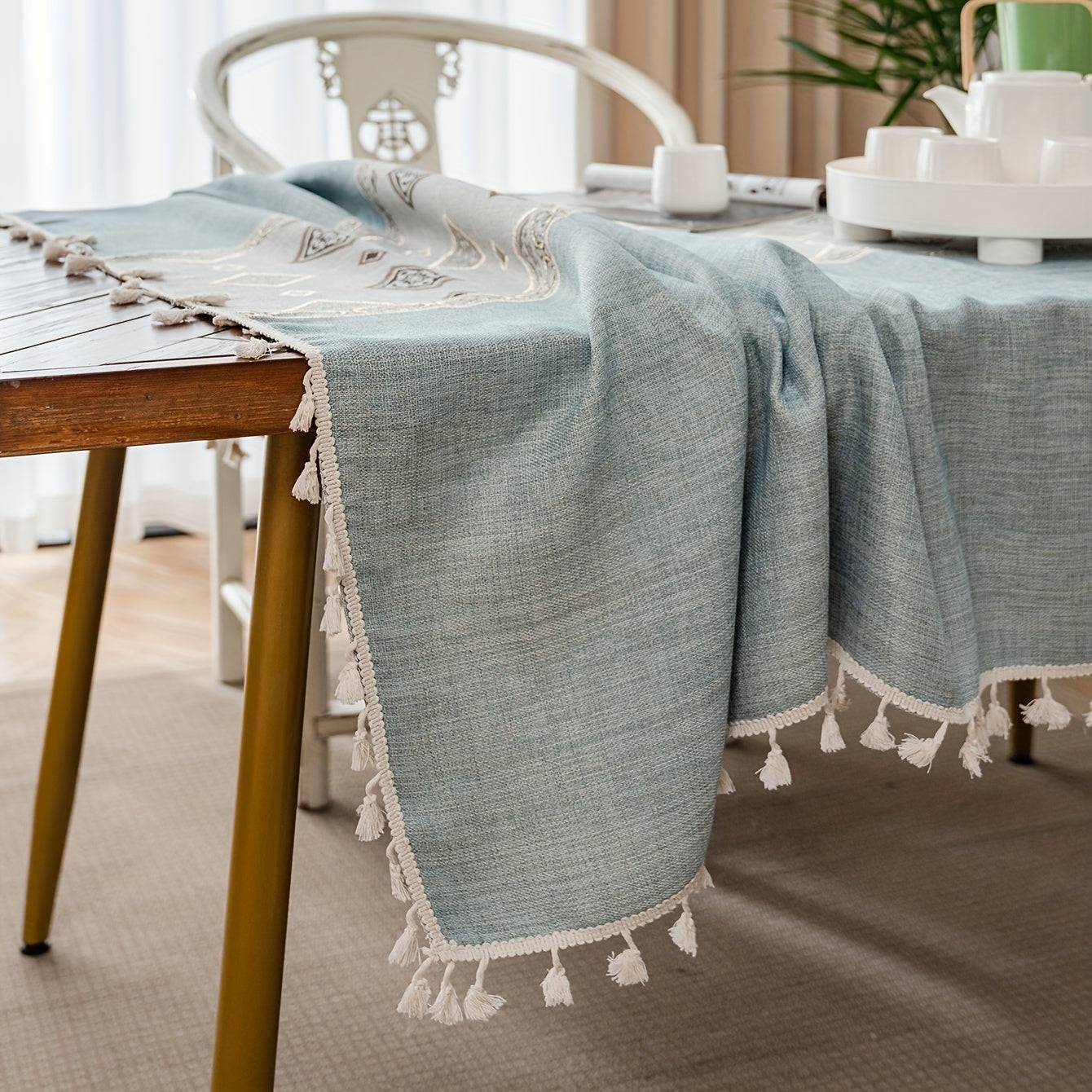 Durable Tablecloth for Dining Room Kitchen Living Room TV Cabinet Co